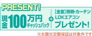 LDKエアコン+全室照明・全室カーテンプレゼント！